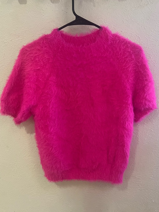 Pilcro Tops - Pilcro Hot Pink Fuzzy Short Sleeve Top